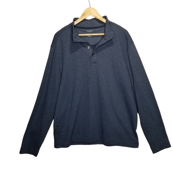VAN HEUSEN Sweater Mens Large Never Tuck Quarter Button Pullover Classic Fit - Picture 1 of 8